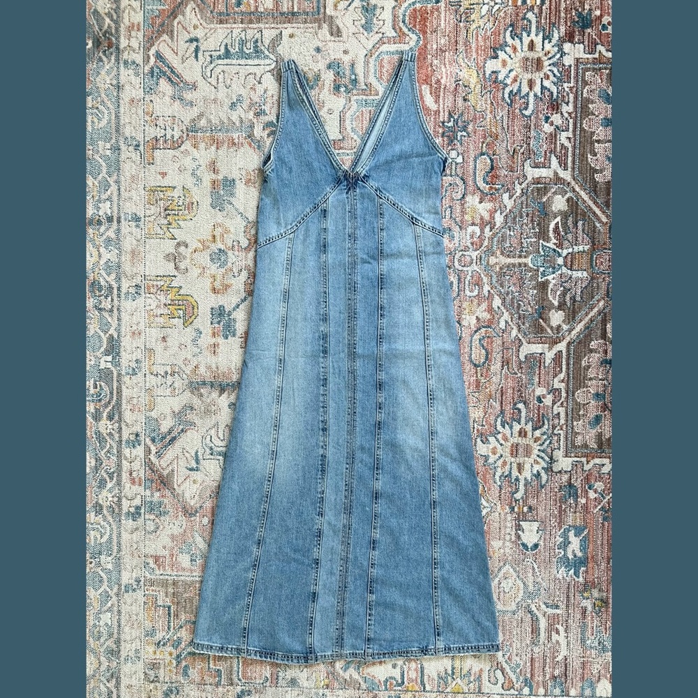 Zara Light Blue Denim Midi Dress - Picture 8 of 9